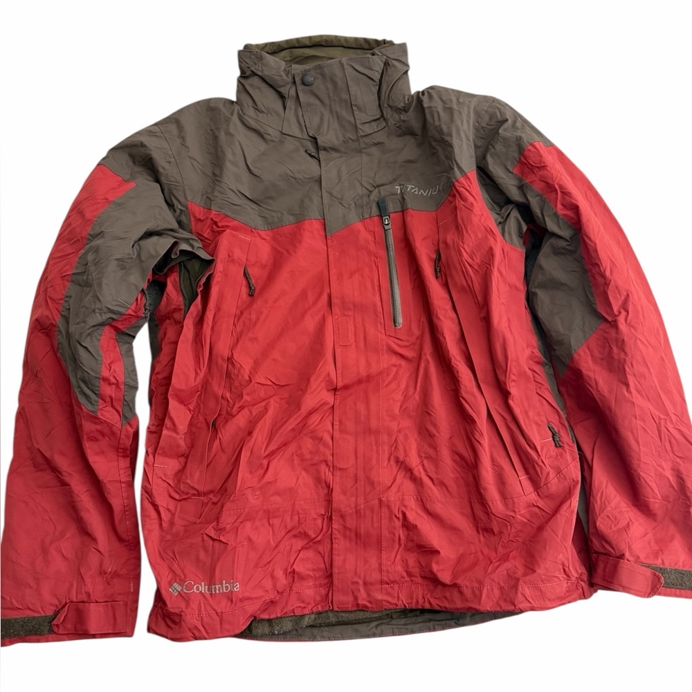 Columbia Titanium Interchange Jacket Men’s M Red‎ Brown Waterproof Ski Coat